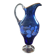 Hand-painted cobalt blue glass carafe – Bohemia – 1950s-1970s