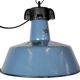 Industrial Blue Enamel Factory Lamp with Cast Iron Top, 1960s