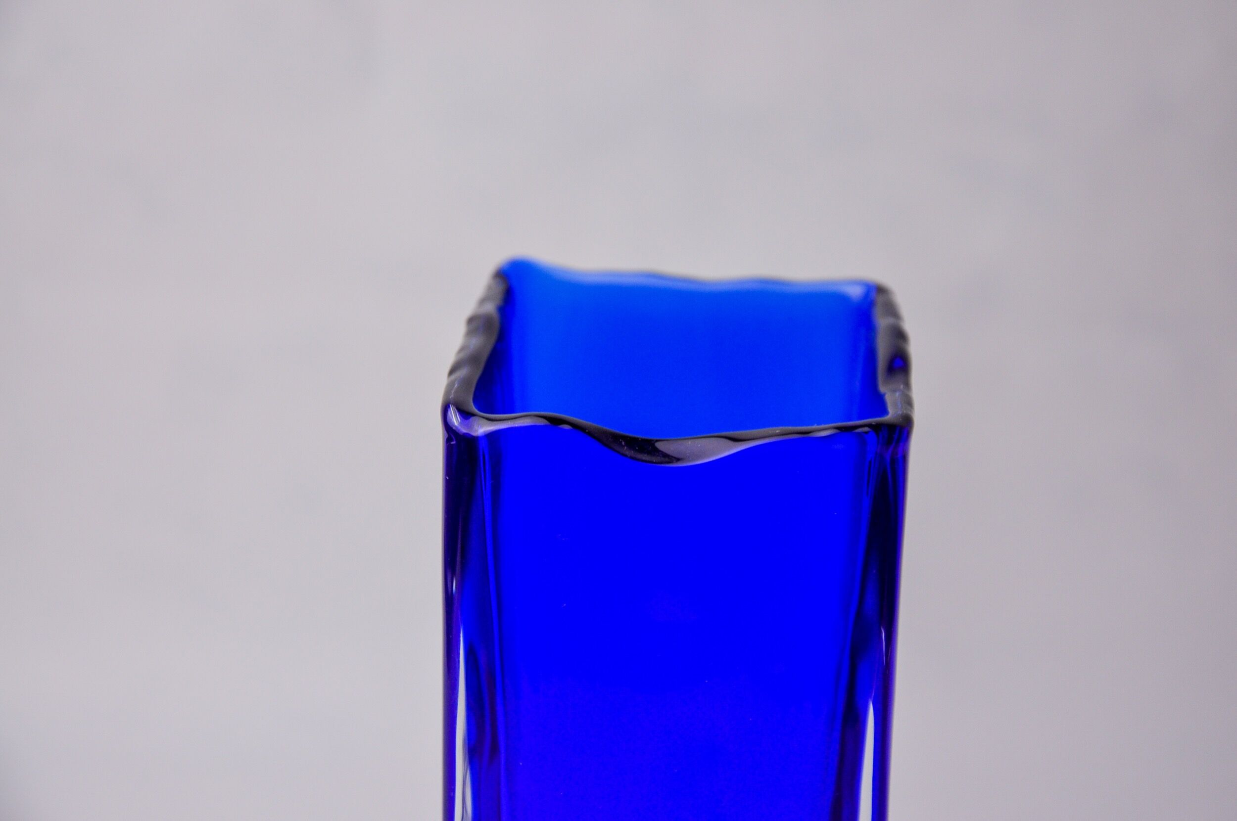 Vase sommerso by Petr hora, blue glass, Czech Republic, 1970