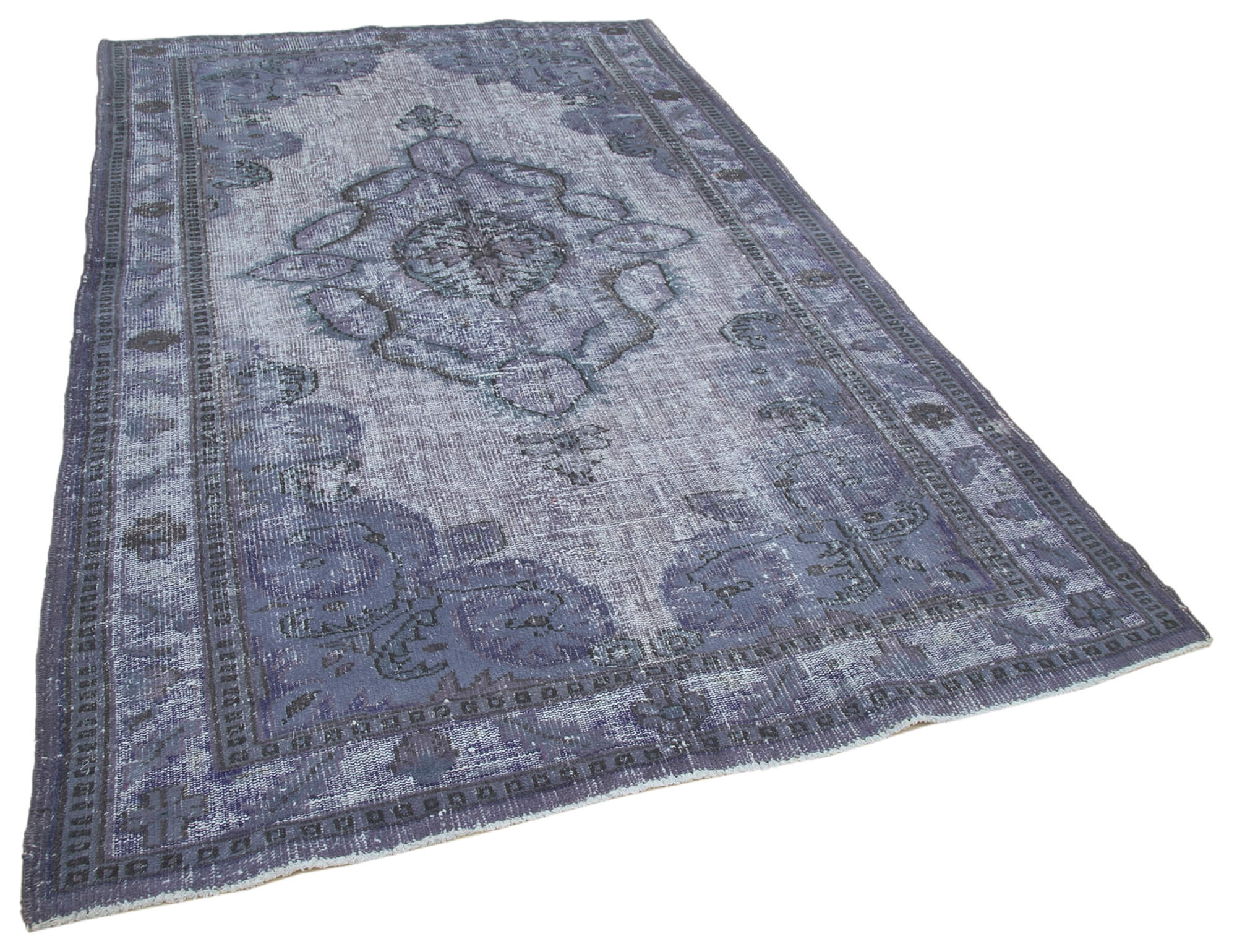 Hand-knotted rustic anatolian 1980s 174 cm x 280 cm grey carpet