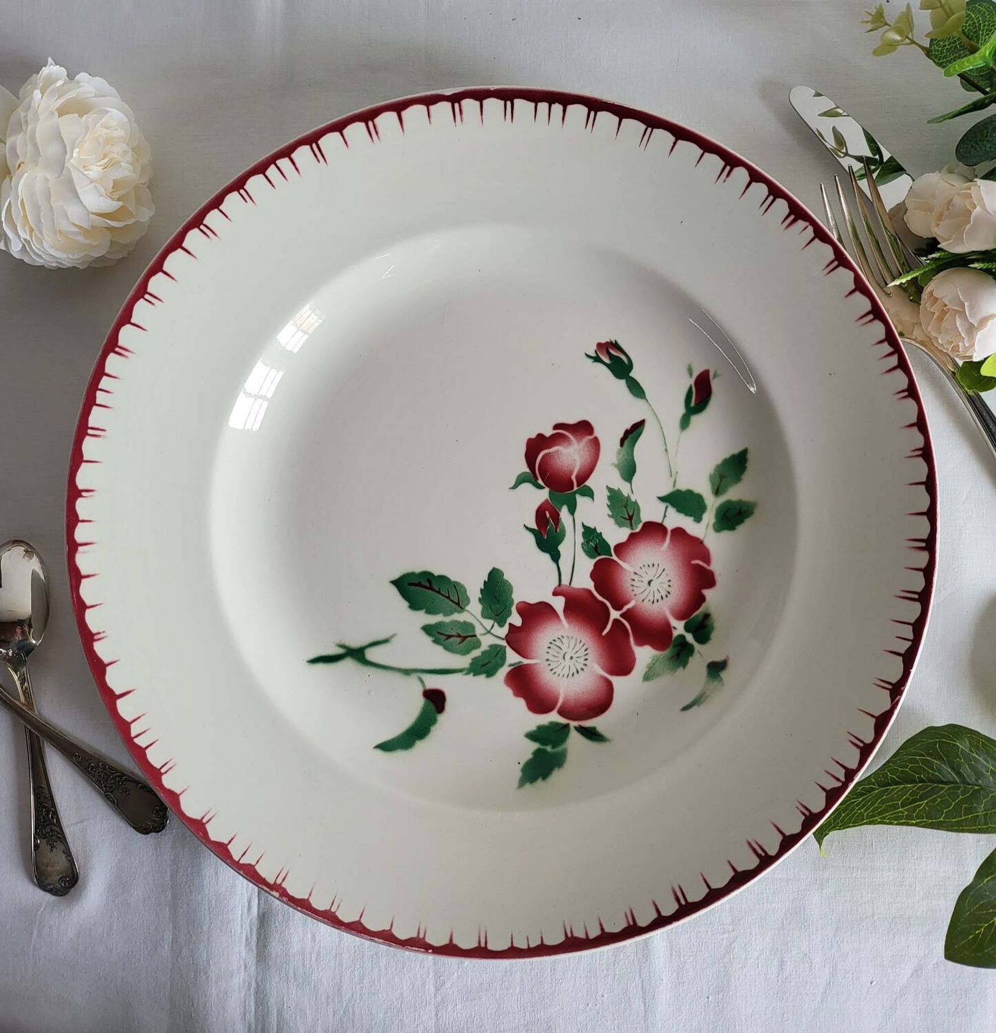 Grand plat rond de service sarreguemines modèle epernay