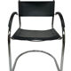 Set of 4 bauhaus cantilever chairs black leather and chrome design