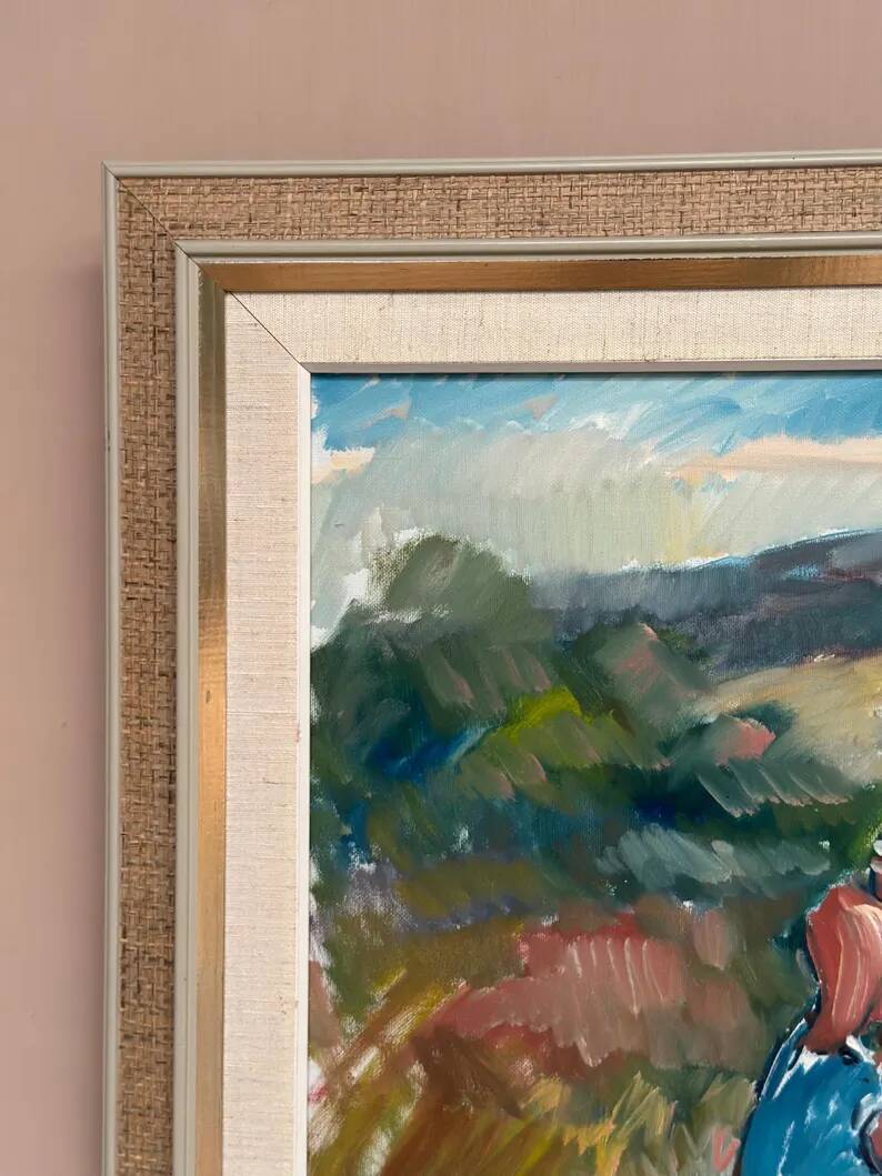 Original Swedish Oil on Canvas - "Children Playing" by Nils Sewerin (1920-1985) - Signed - Vintage and Framed - 77 × 66 cm (30.3" × 26")