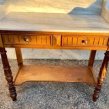 Antique white marble dressing table with drawer