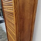 1950s oak filing cabinet with sliding curtains