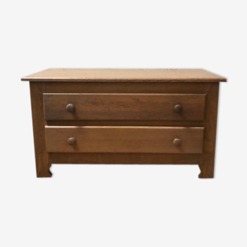 Commode basse en chêne