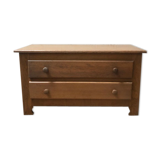 Low oak chest of drawers
