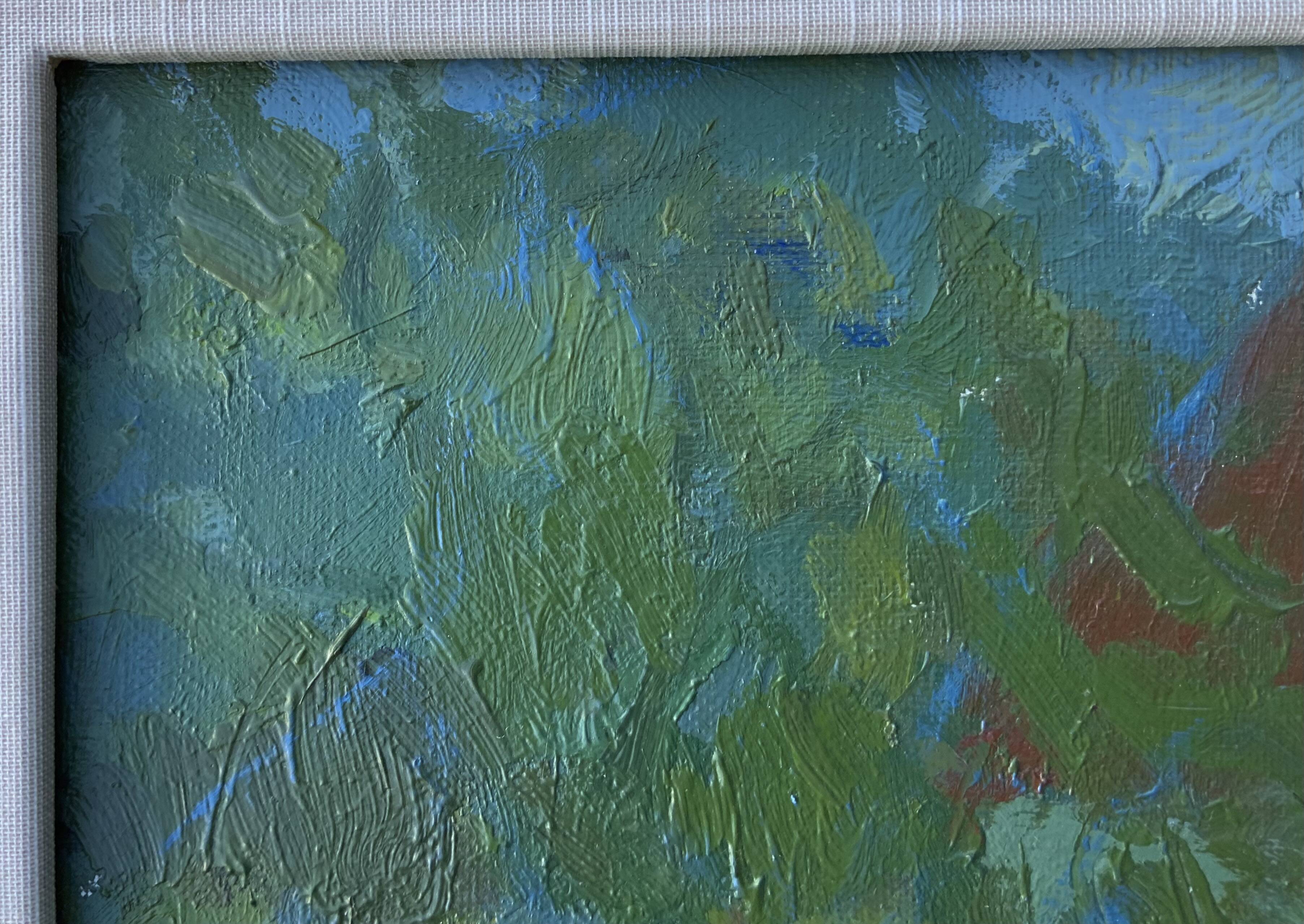 Vintage Landscape Painting“Paysage aux Robinson” By Svan Grandin 1906-1982