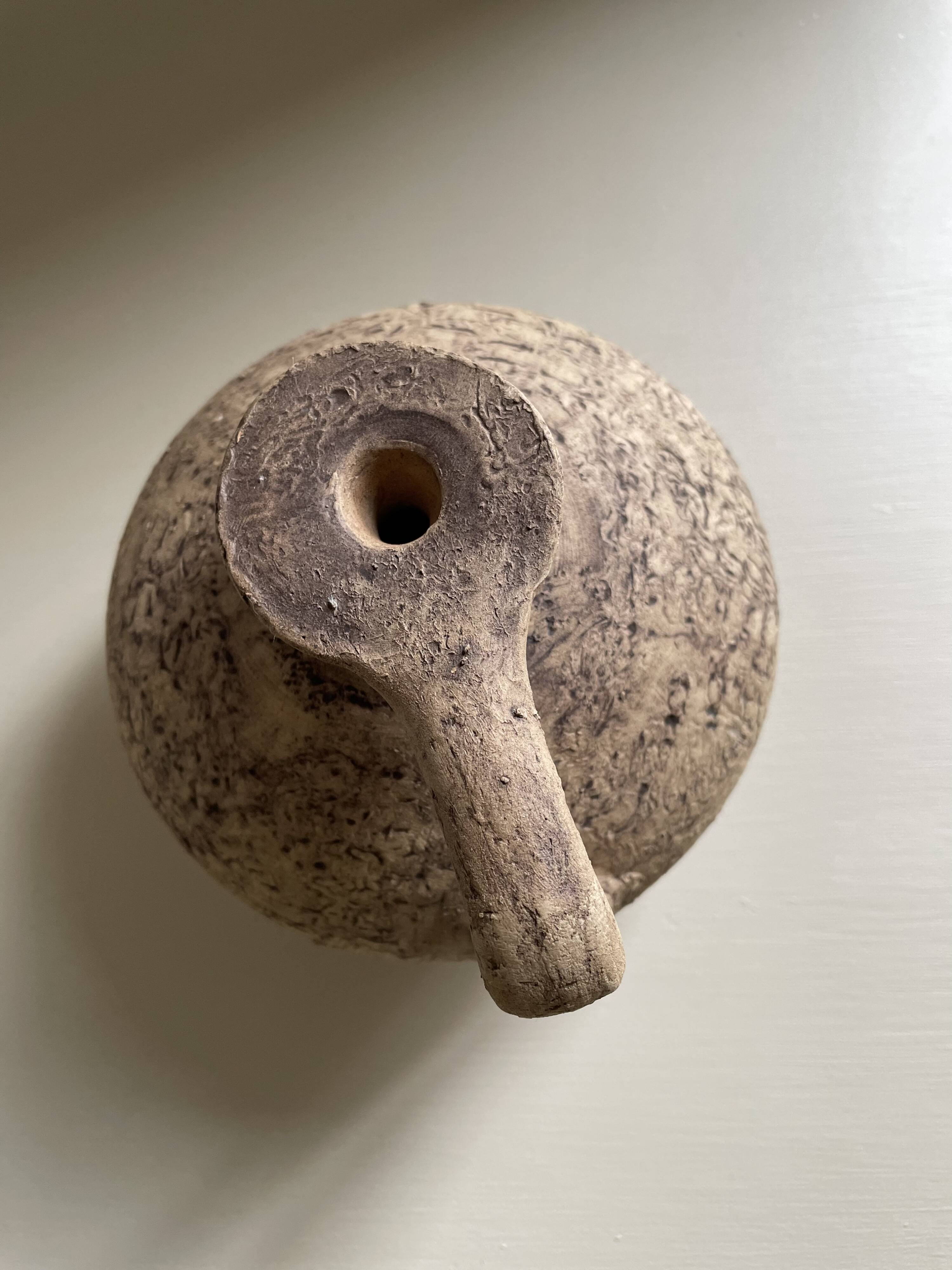 Antique Mediterranean terracotta jar H12.5cm