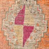 Pink & Orange Oriental Pattern Turkish Runner Rug, 90x306Cm