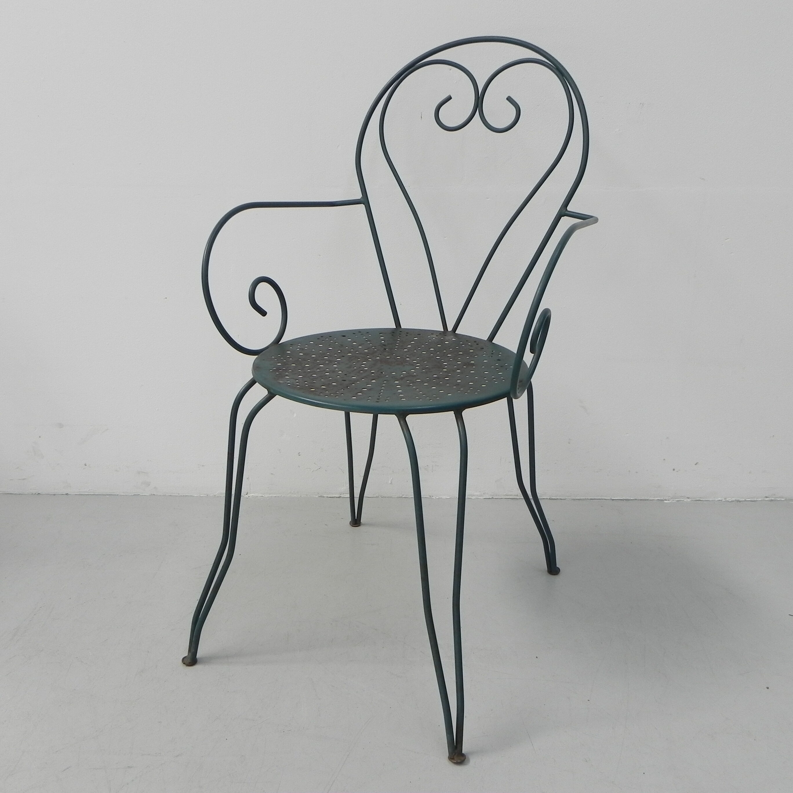 Ensemble de 4 chaises de jardin vintage en acier