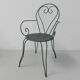 Ensemble de 4 chaises de jardin vintage en acier