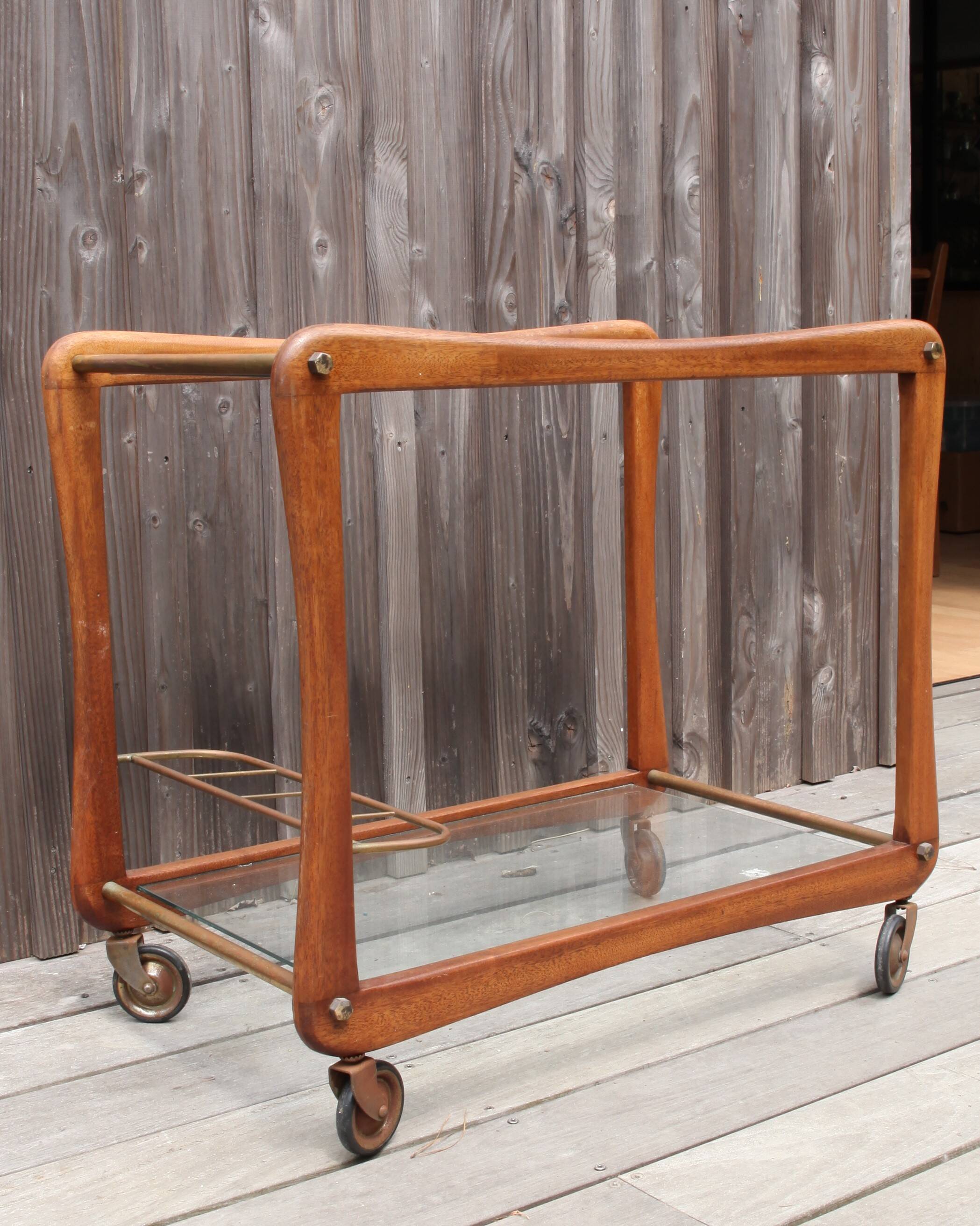 Scandinavian teak serving cart
