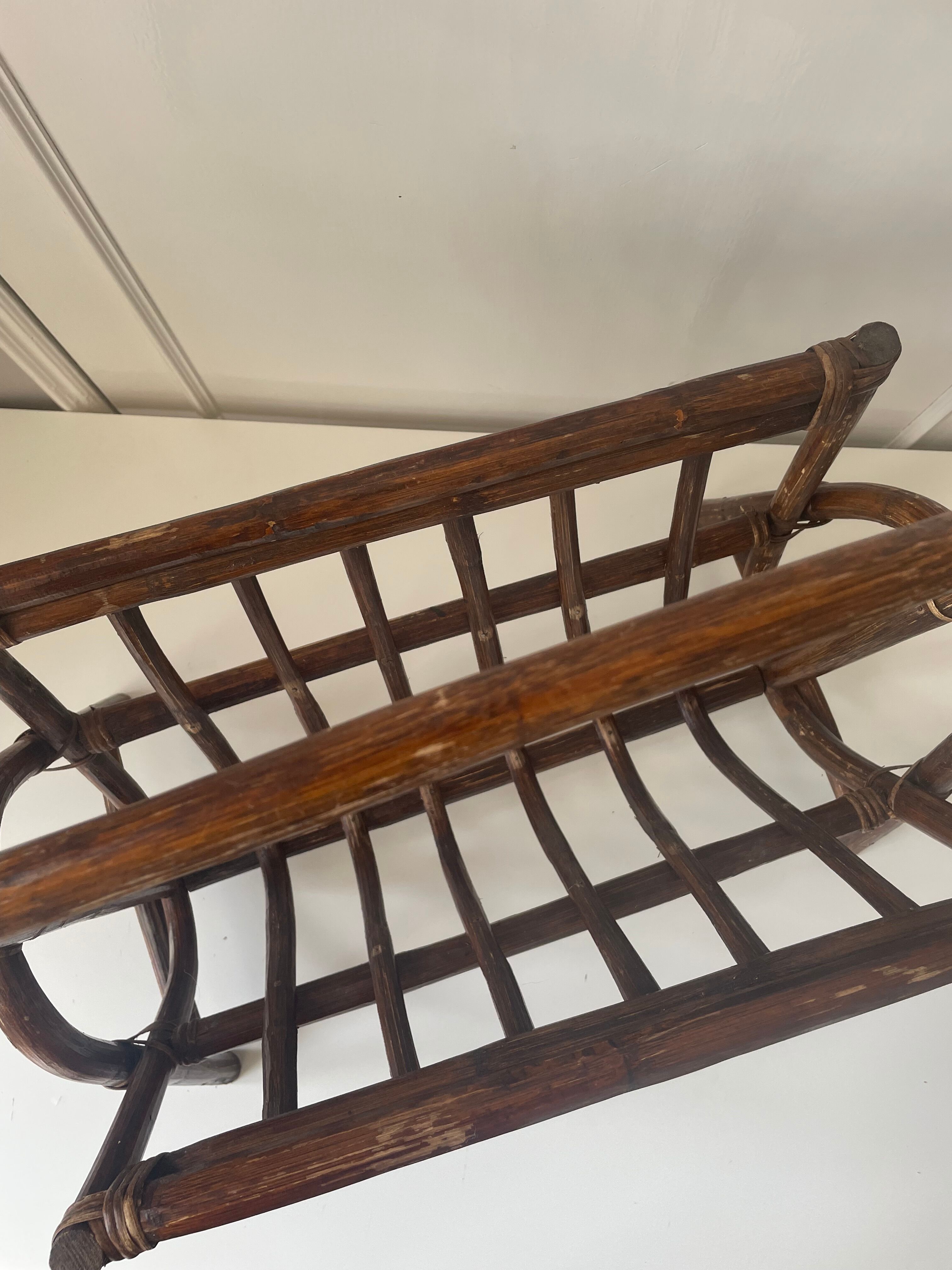 Rattan magazine holder