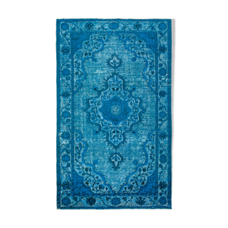 Tapis oriental contemporain noué à la main des années 1980 187 cm x 305 cm Tapis turquoise