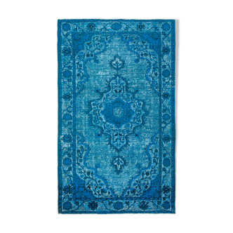 Hand-Knotted Contemporary Oriental 1980s 187 cm x 305 cm Turquoise Rug