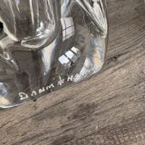 Pair of rose crystal candle holders by Daum France