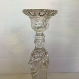 Ancien bougeoir verre moulé