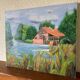 Oil painting "The Mill of Maintenay" Hauts-de-France