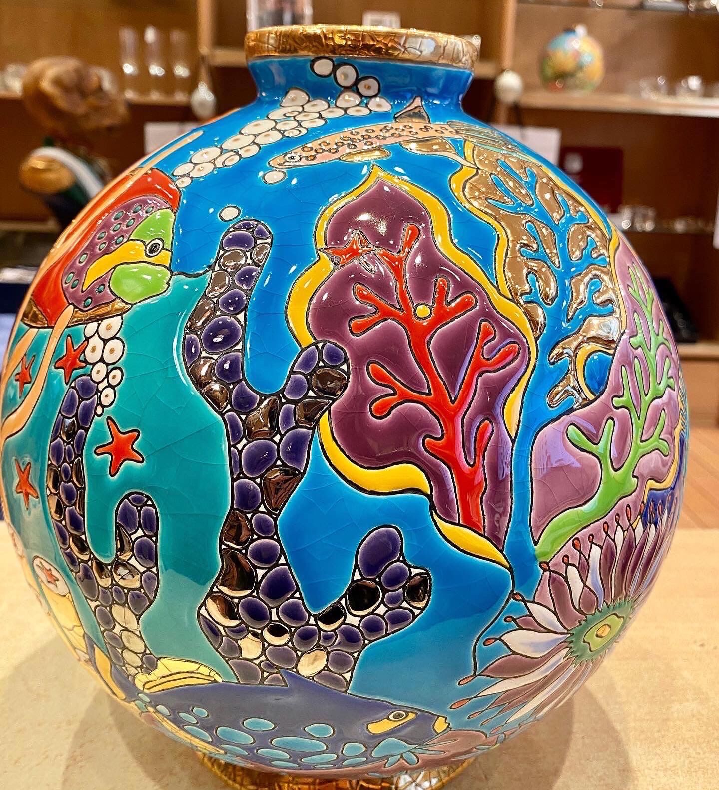 Vase boule Émaux de Longwy