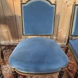 Set of 4 Napoleon III chairs in black and gold.