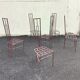 Set of 6 solid iron chairs in postmodern style, 1980.