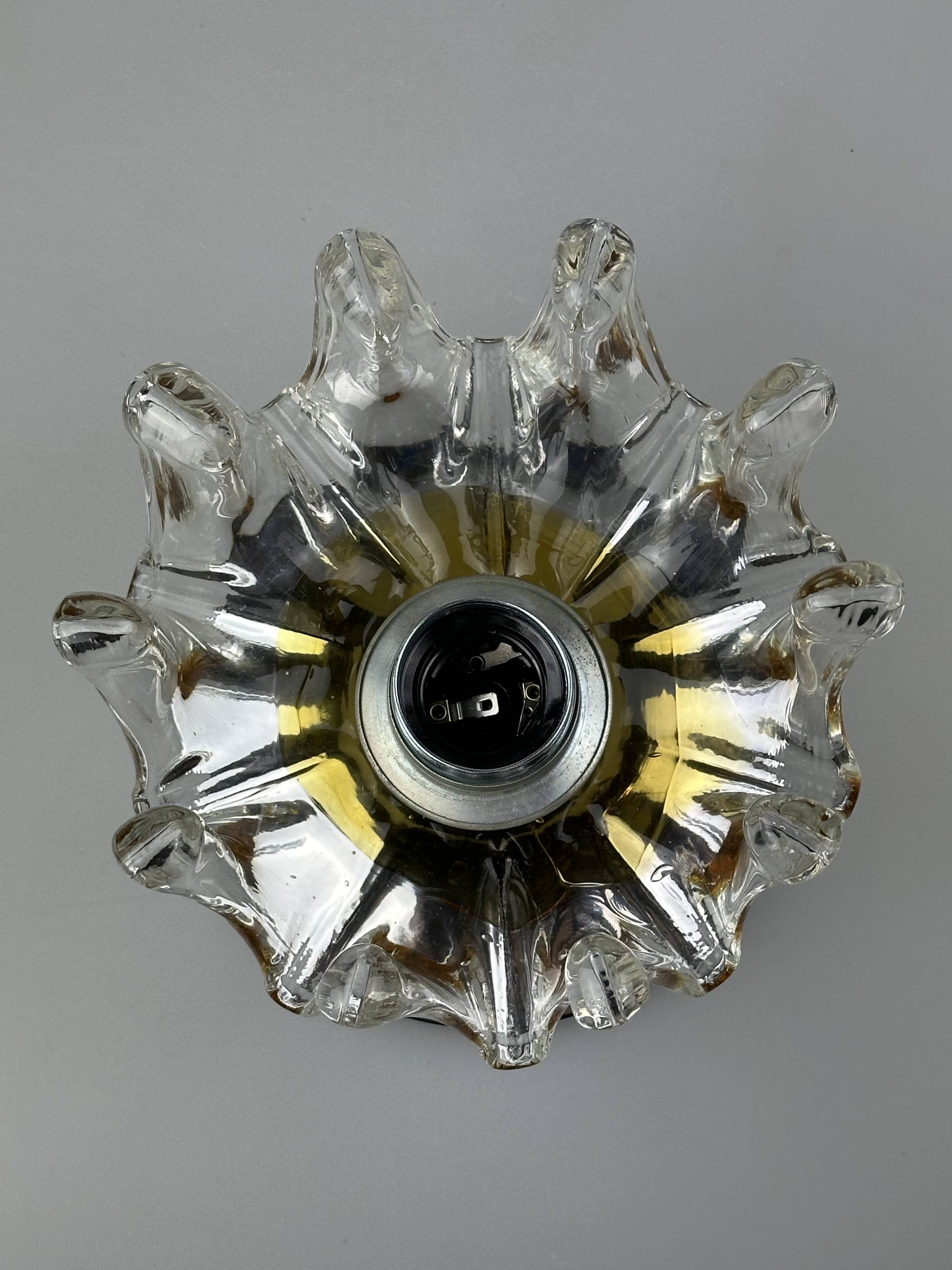 60s 70s wall lamp Wall Sconce made of metal & Murano glass Space Age design