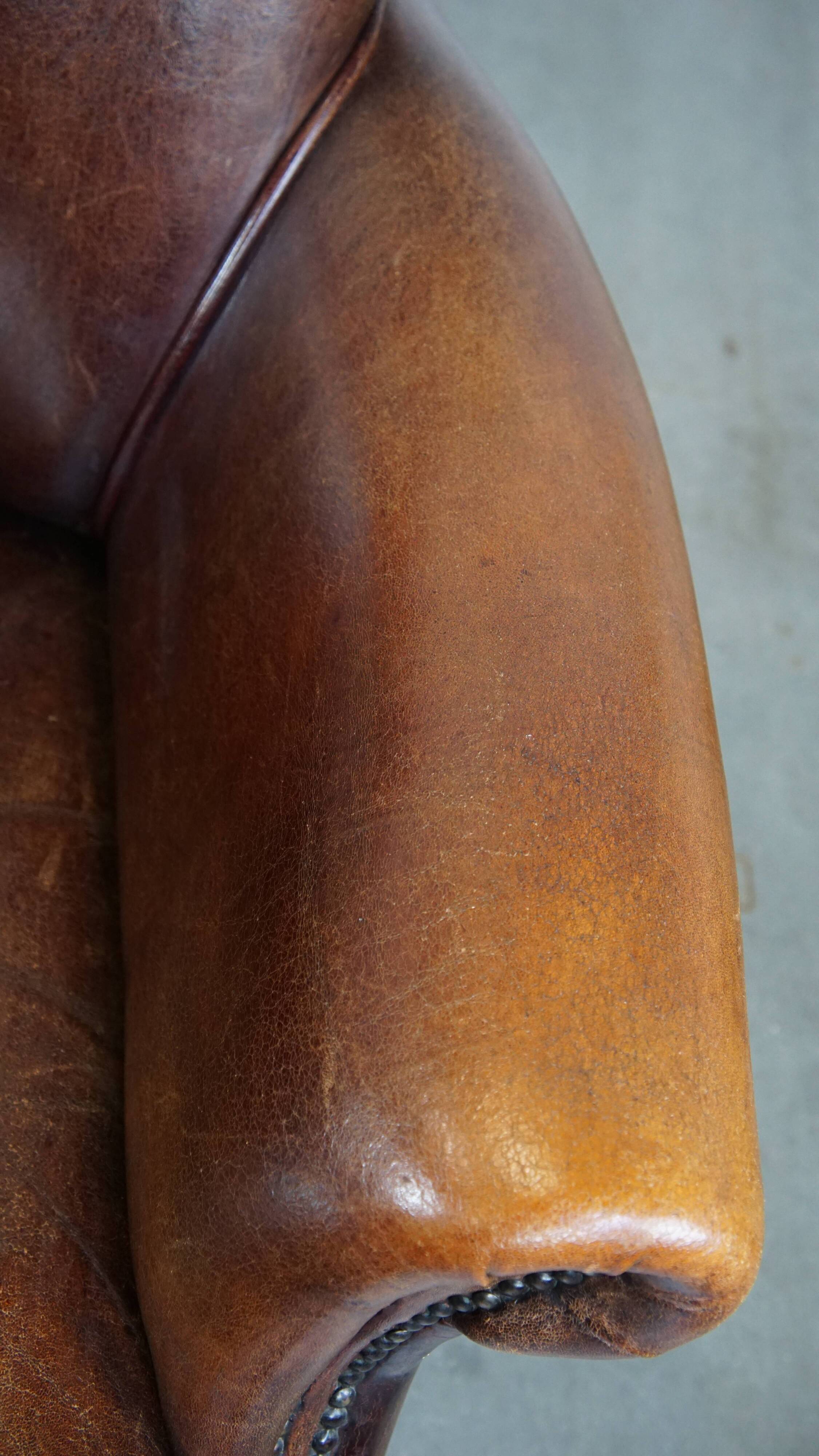 Set of 2 sheepskin leather armchairs