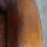 Set of 2 sheepskin leather armchairs