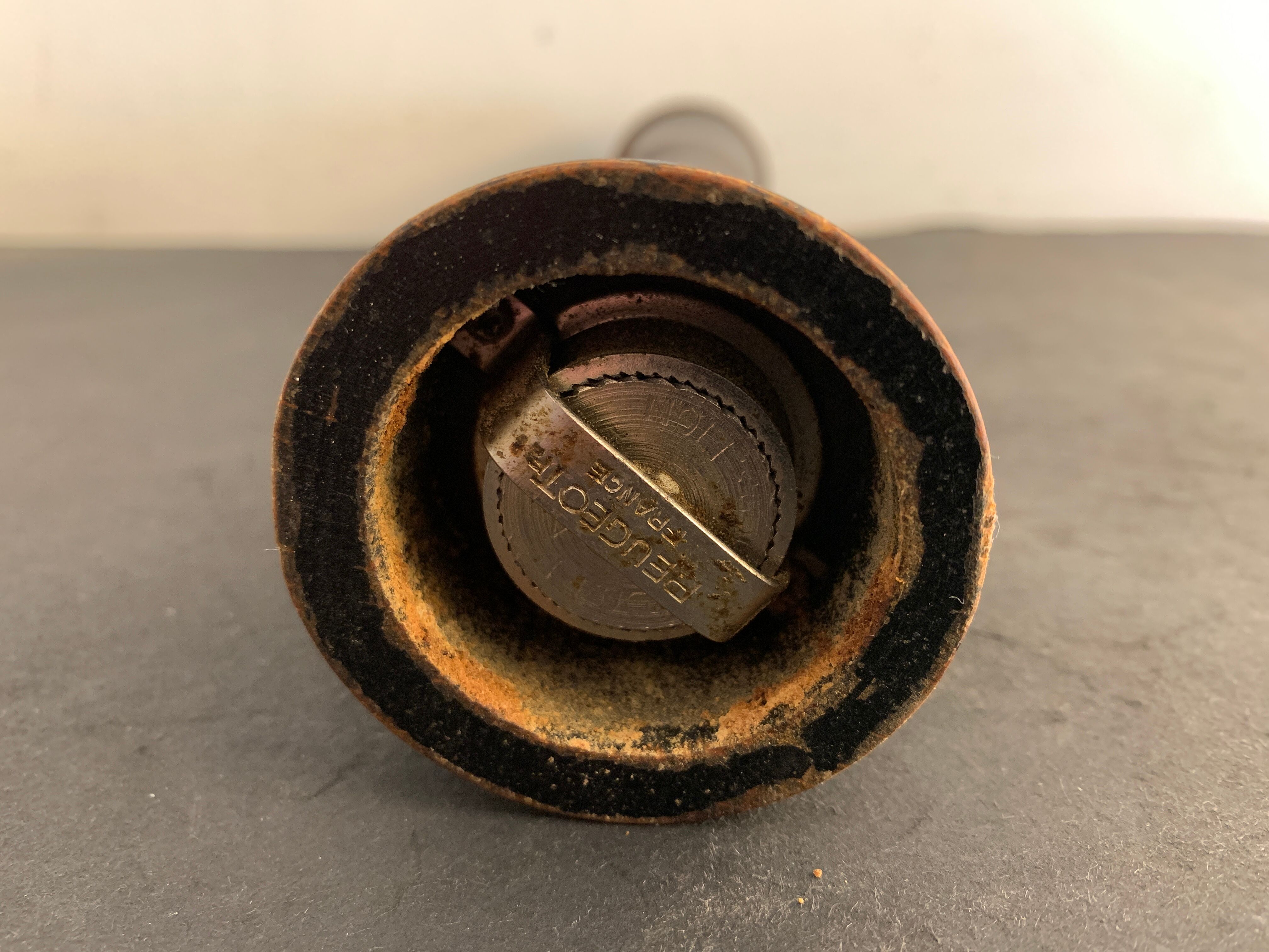 Peugeot wooden pepper mill, Lion Brothers