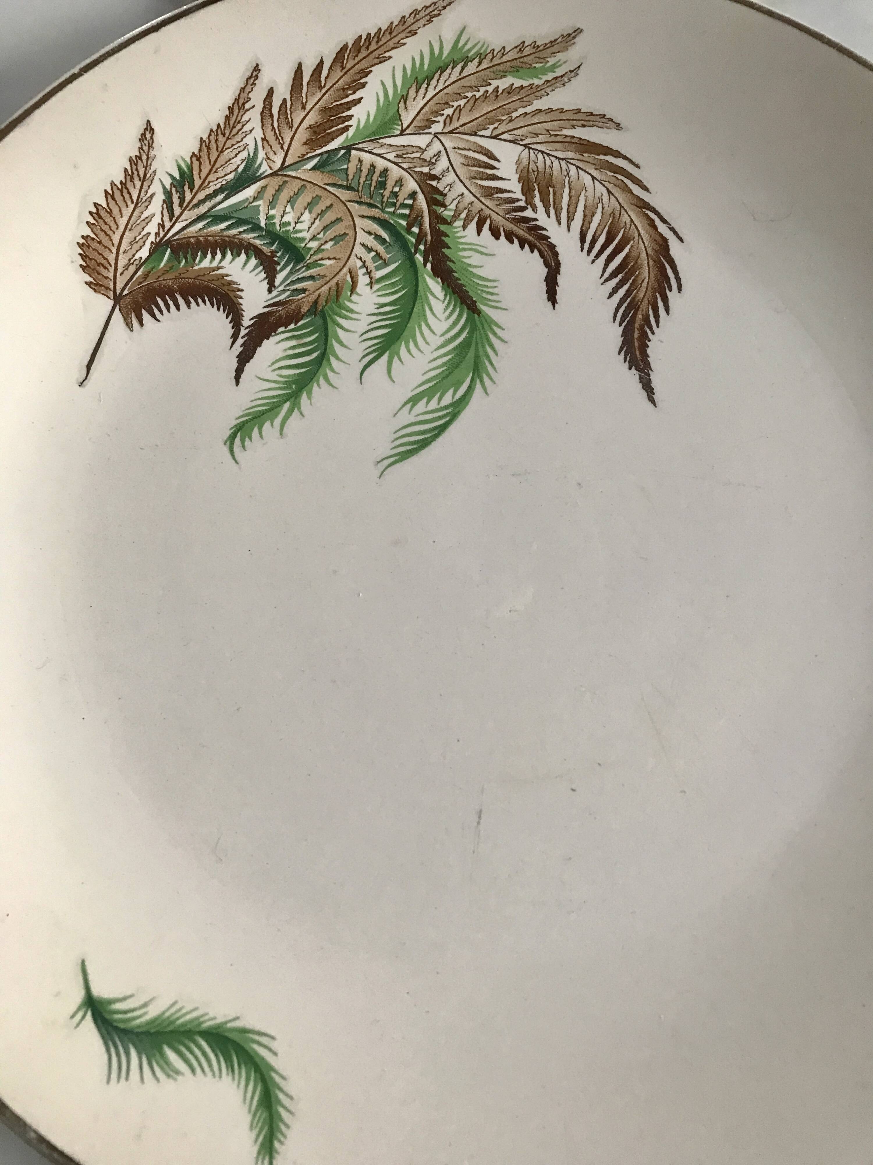 Very pretty vintage Digoin Sarreguemines fern dish