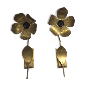 Pair of flower sconces