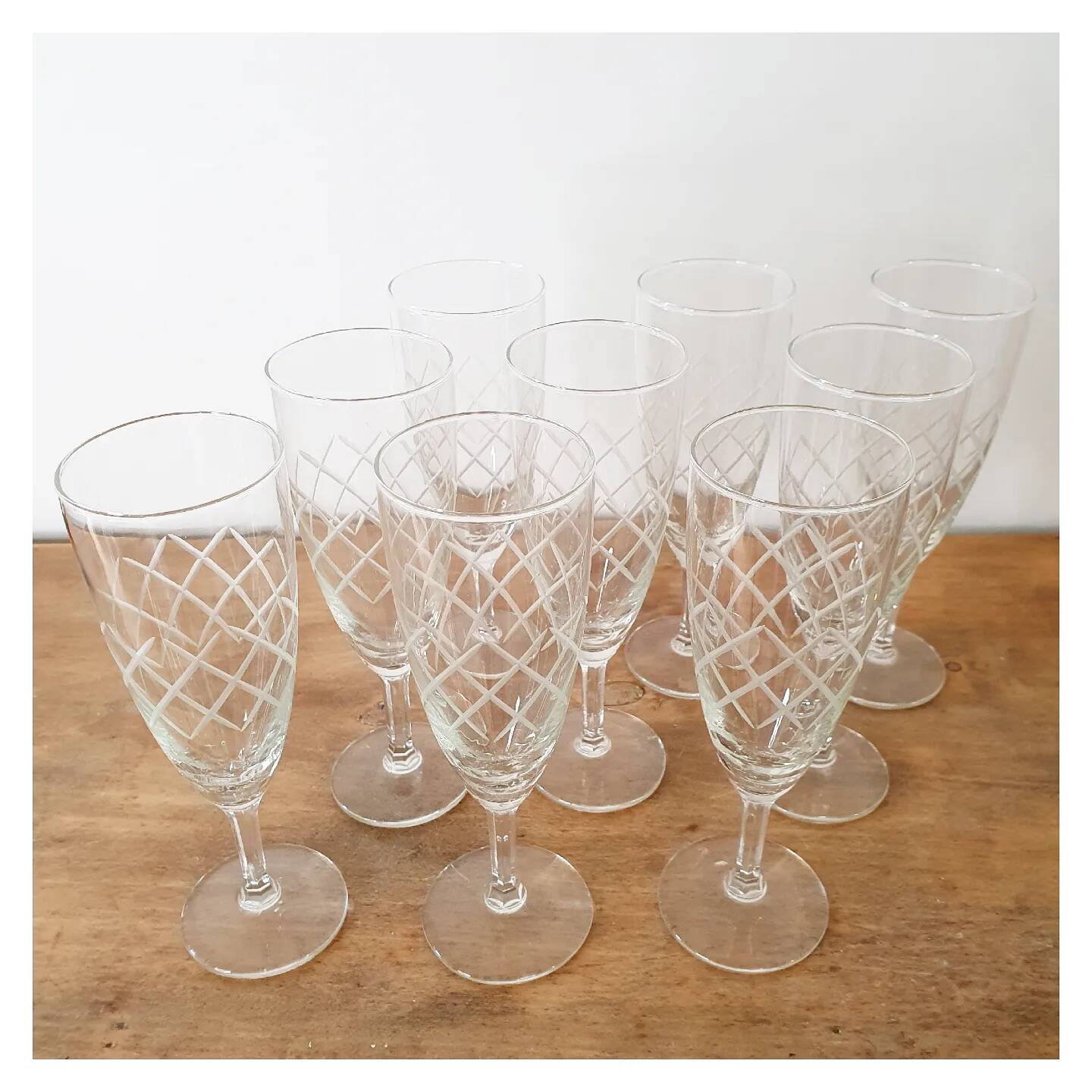 Set of 9 Champagne flutes
