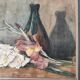 Aquarelle nature morte florale ancienne
