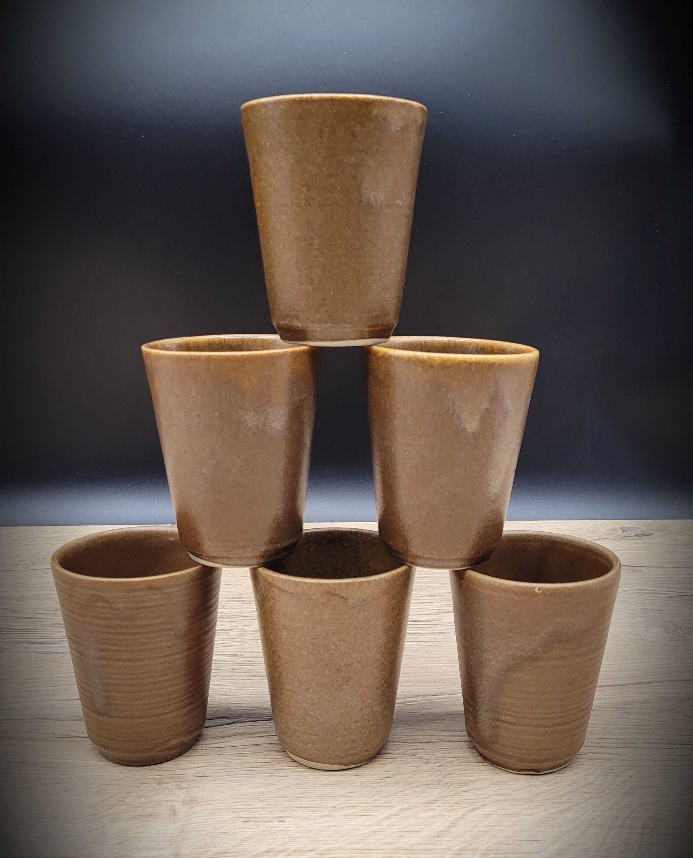 Set 6 cups Digoin stoneware