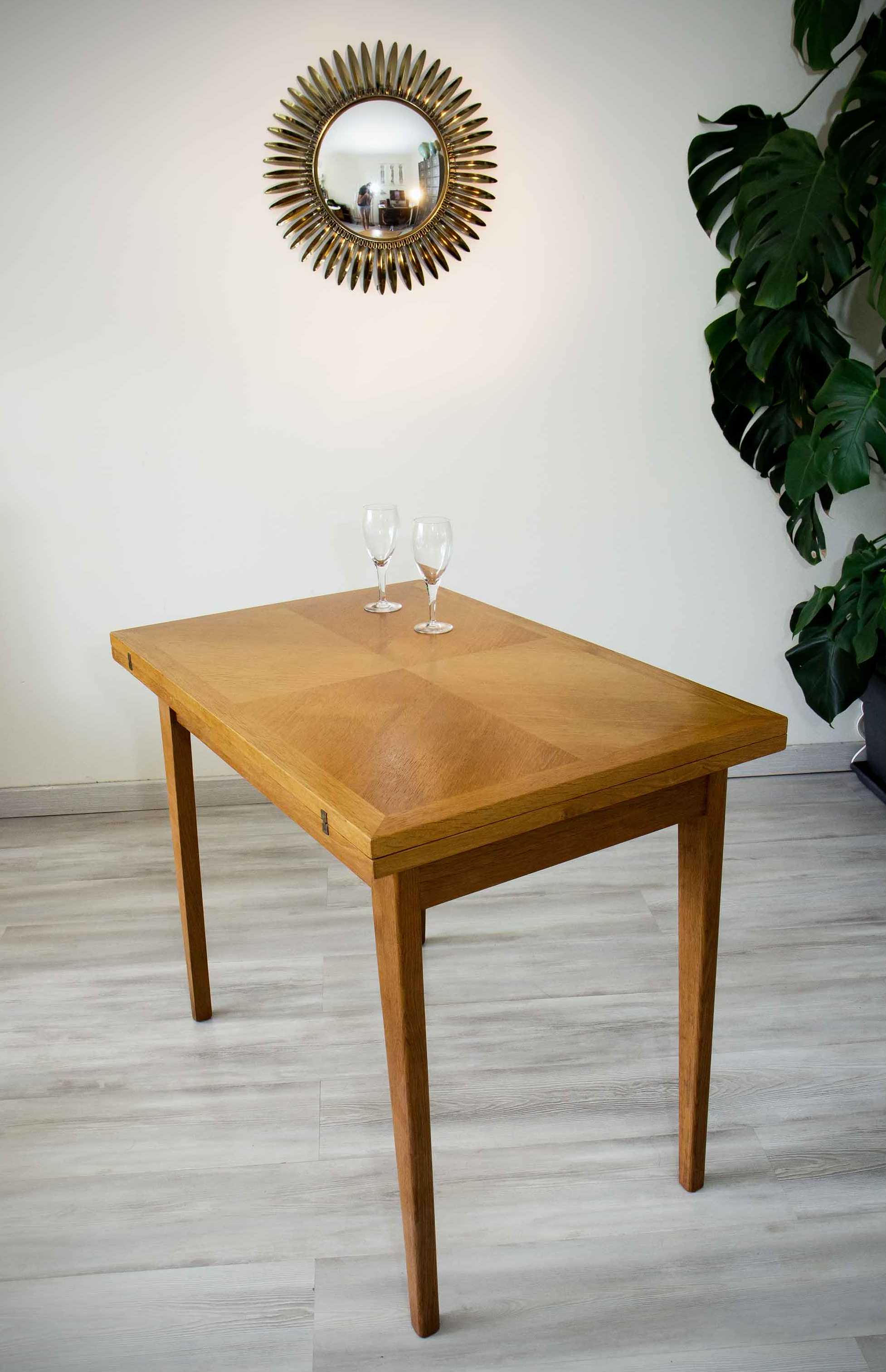 Extended table wallet, light oak branded, vintage 60's