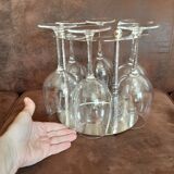 Metal support with crystal stem glasses