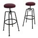 Paire de tabourets de bar pivotants en fer marron boucle du milieu du siècle italien vintage 1950