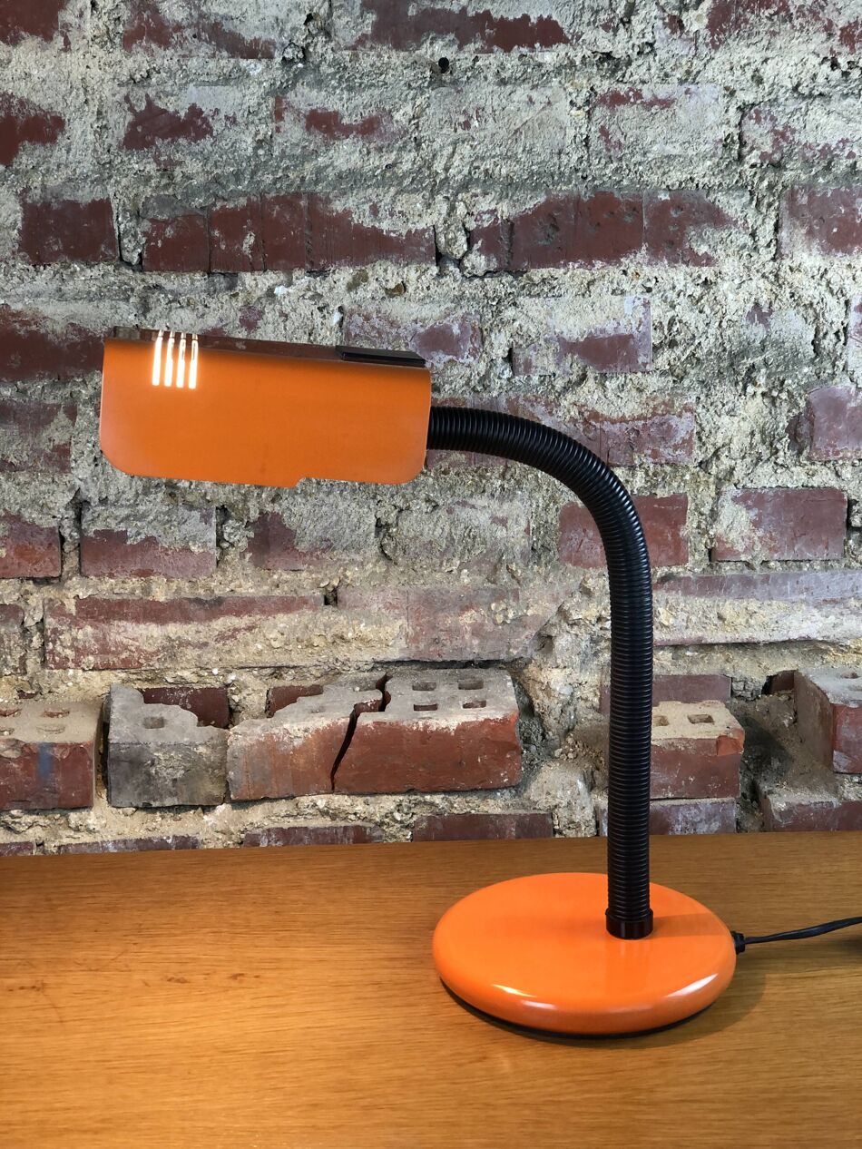 Orange desk lamp targetti, 1970