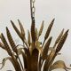 Large wheat sheaf leaf gold gilt chandelier, 1960’s
