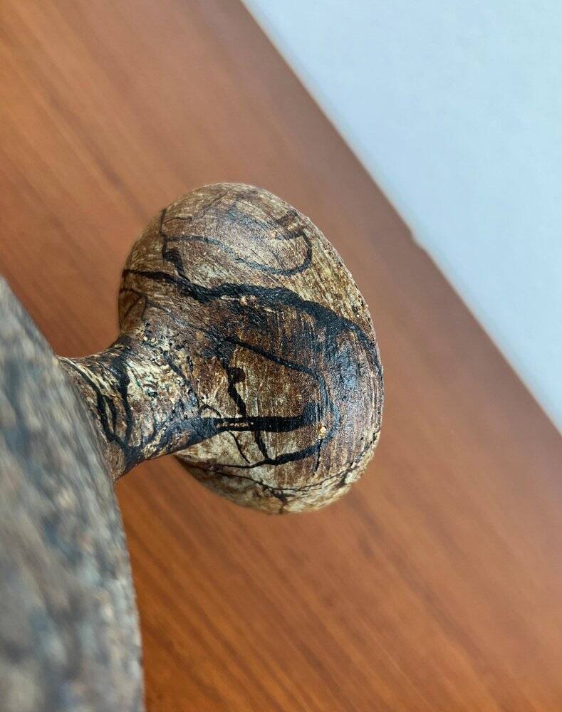 Vintage German brutalist studio mushroom vase by Gerhard Liebenthron, 1970s.