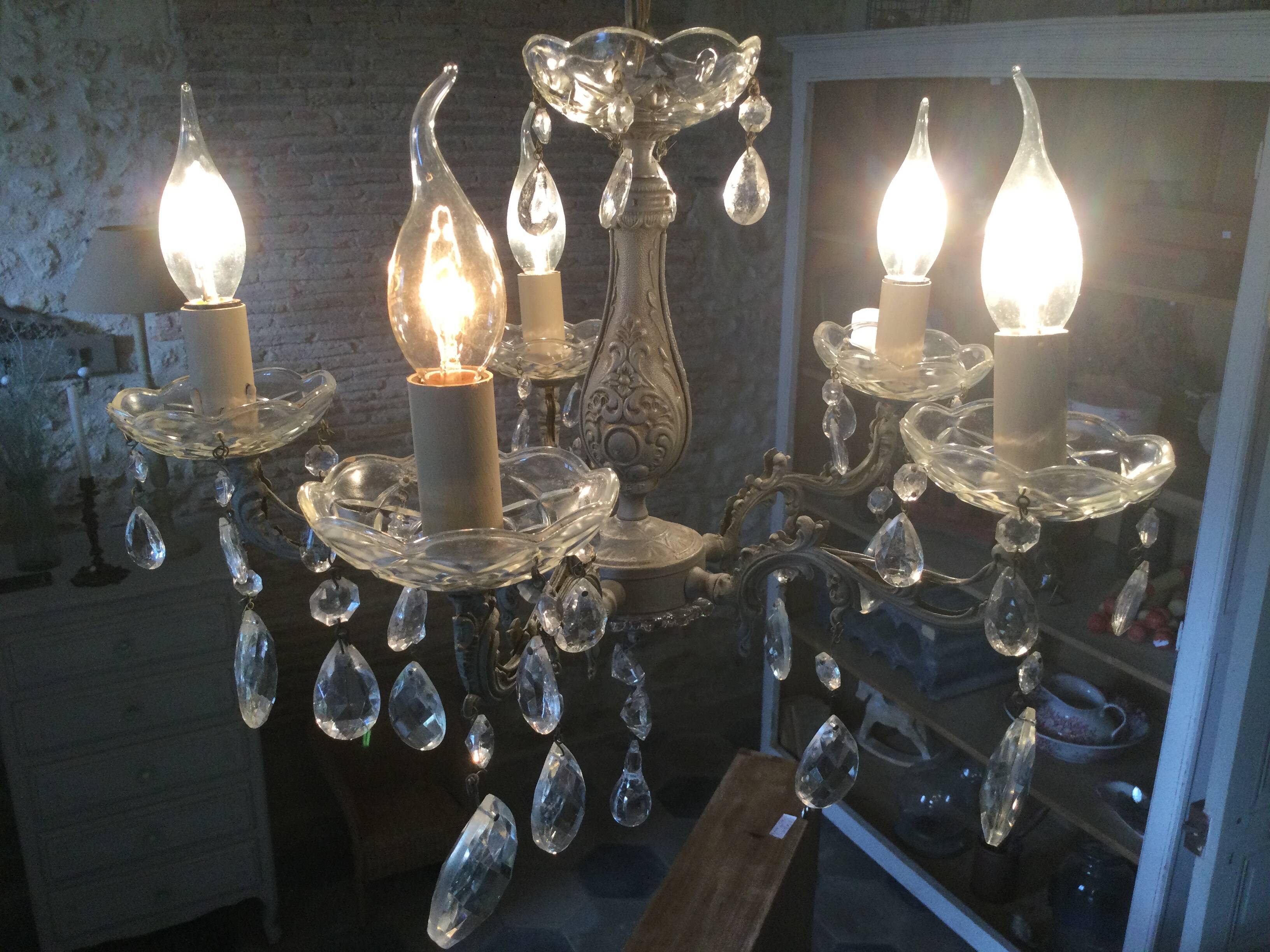Antique chandelier with pendants