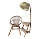 Armchair set and its rattan light fixture.