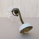 Opalescent tulip gooseneck wall lamp