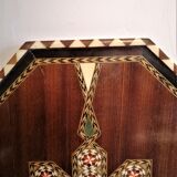 Old oriental plateau in marquetry.