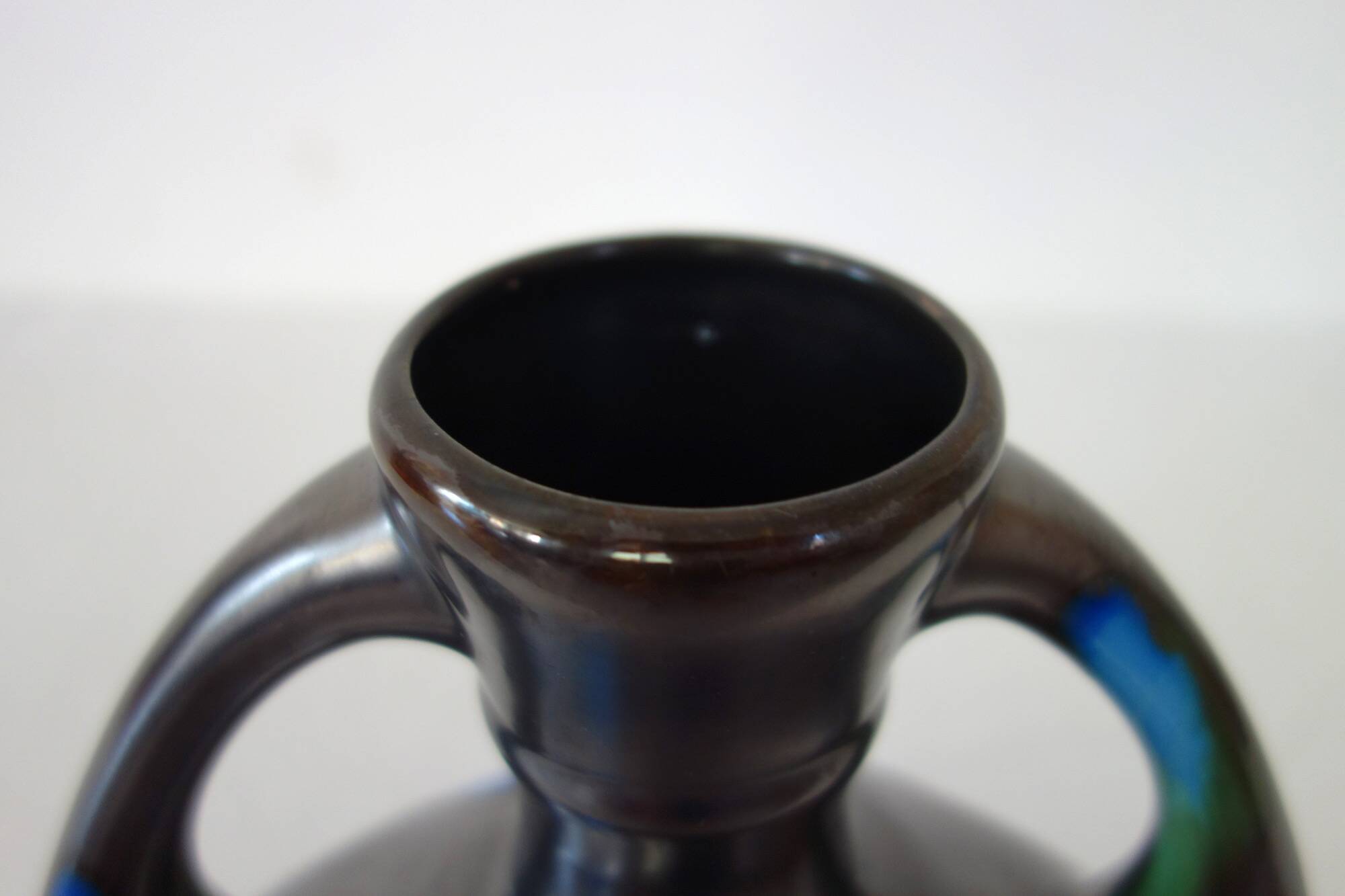 Flamed ceramic vase signed De Bruyn Five Lille