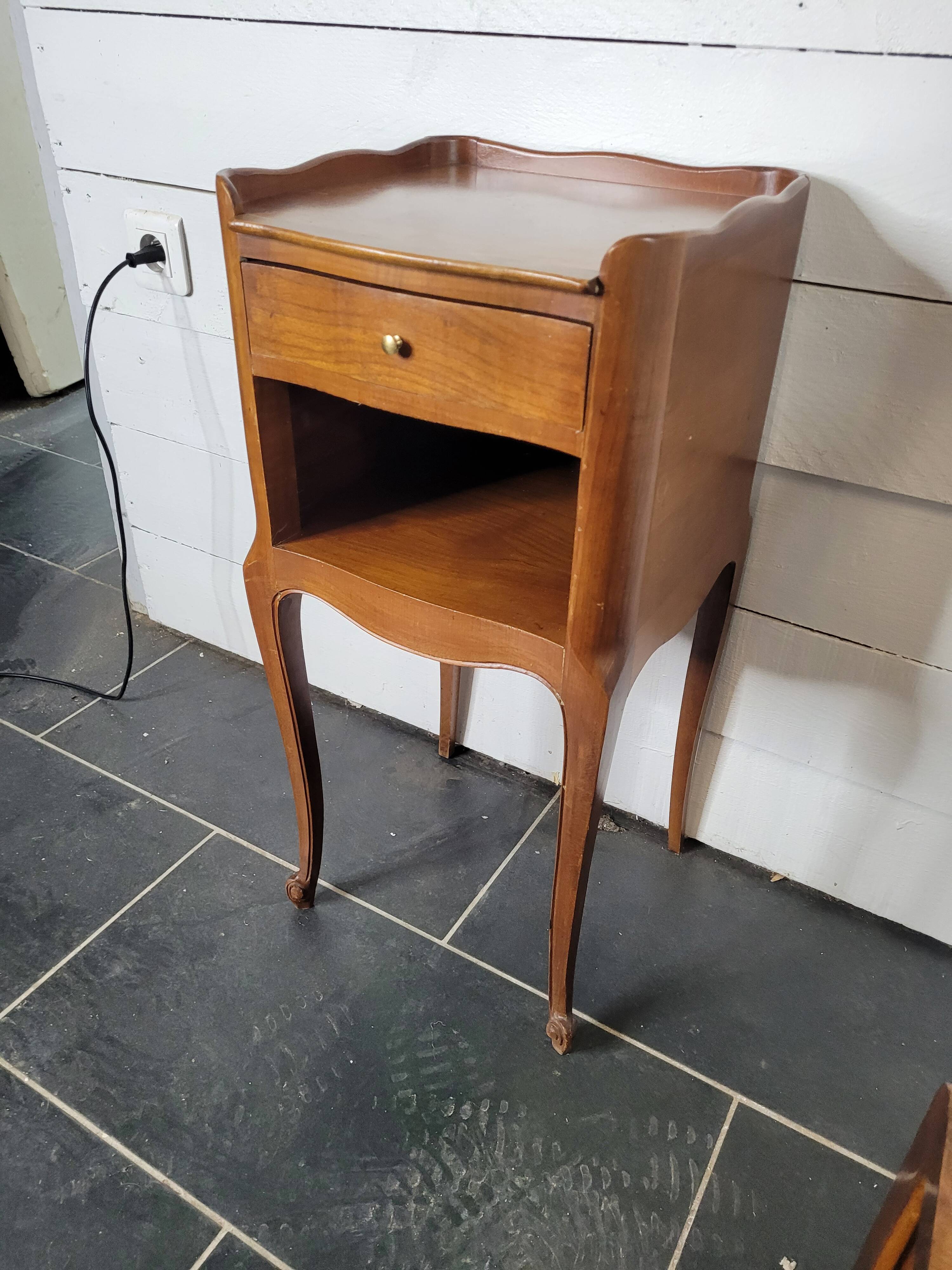 Louis XV style bedside table in cherry wood