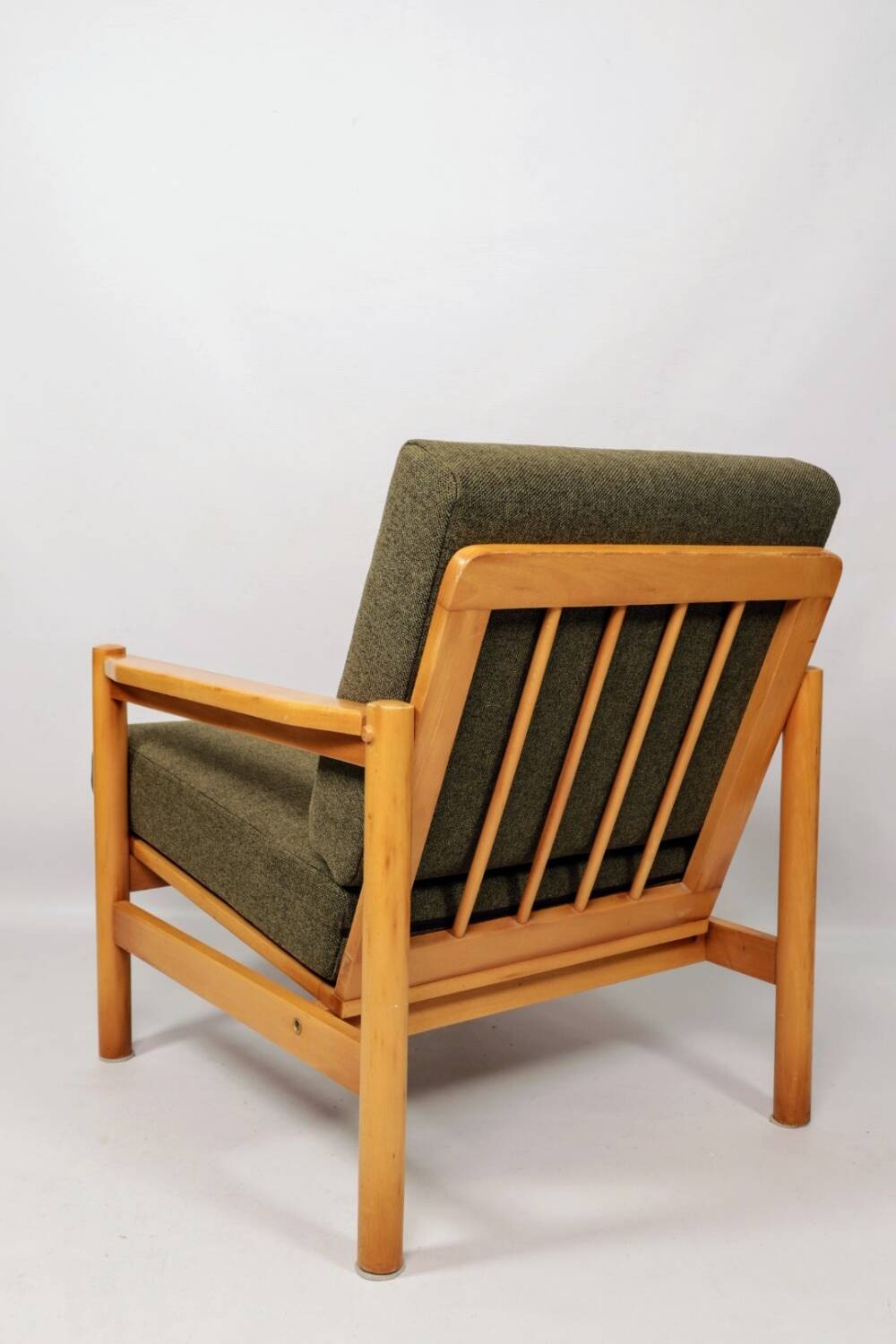 Scandinavian armchair green olive mid century modern design 1960