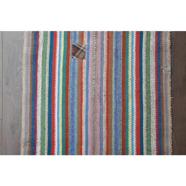 Vintage Turkish Oushak Handmade Wool & Cotton Pink Runner Rug 77x224