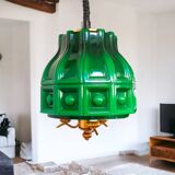 Scandinavian Modern green glass hanging lamp Helena Tynell